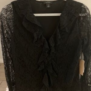Ruffle collar lace top size xs